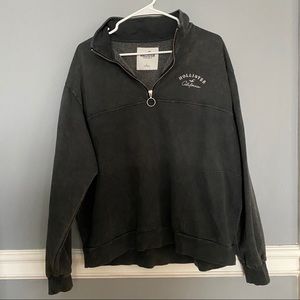 Hollister Quarter Zip Up Sweater Black Size L